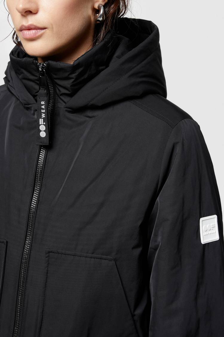 Oof Wear PARKA LUNGO 9094 IN NYLON MEMORY - NERO Saldi Di Fabbrica