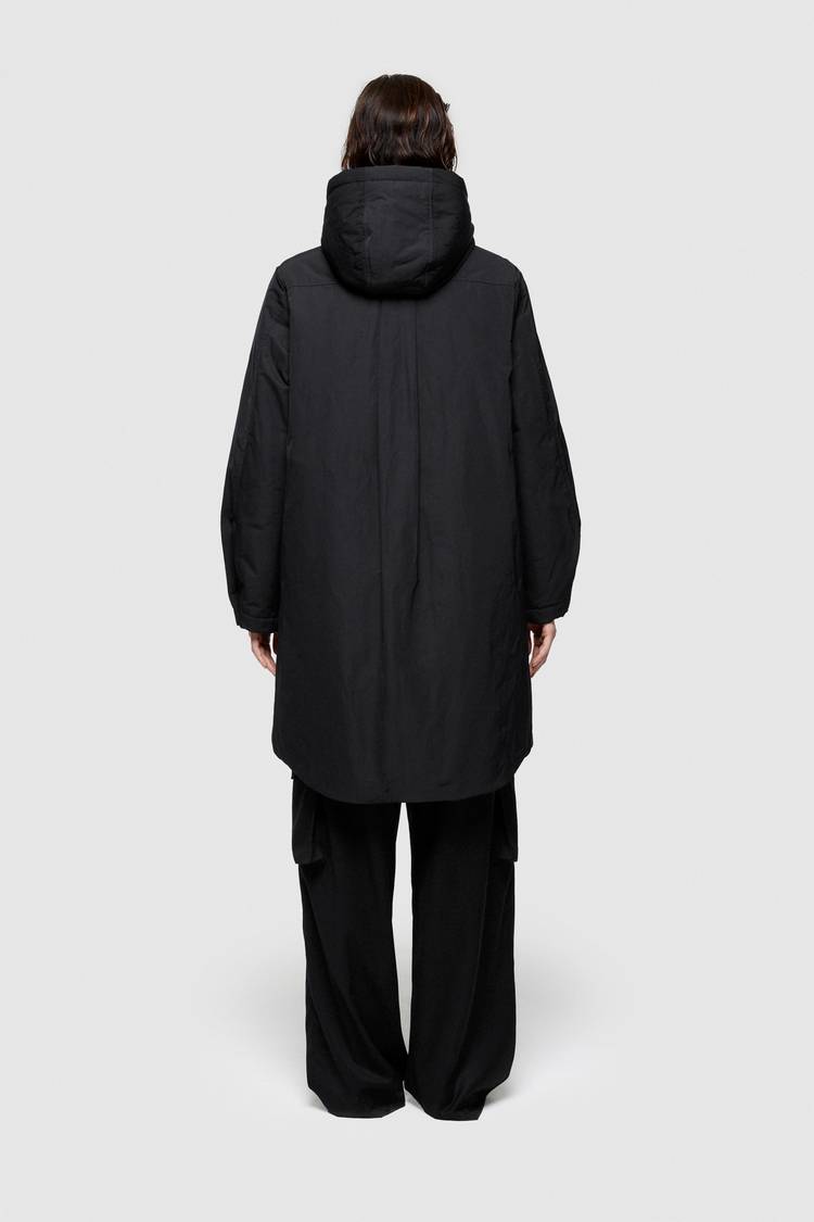 Oof Wear PARKA LUNGO 9094 IN NYLON MEMORY - NERO Saldi Di Fabbrica