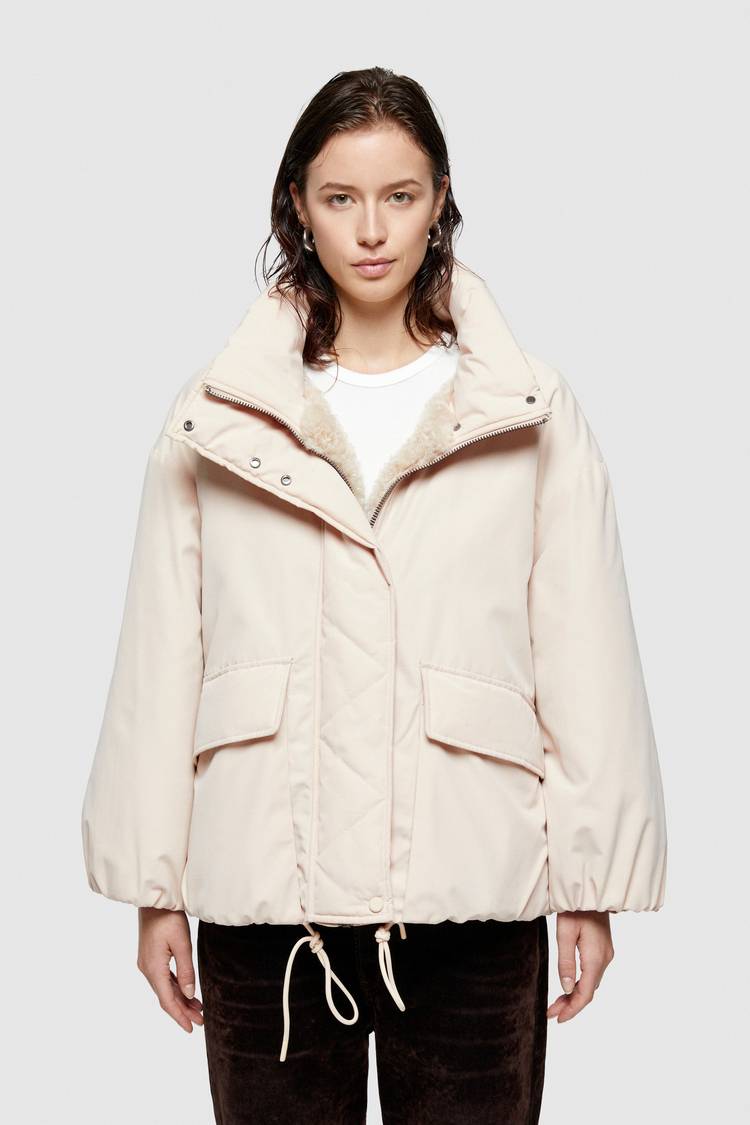 Oof Wear GIACCA REVERSIBILE 9256 IN PELLICCIA SINTETICA E COTONE - ECRU/NATURALE Vendite Flash