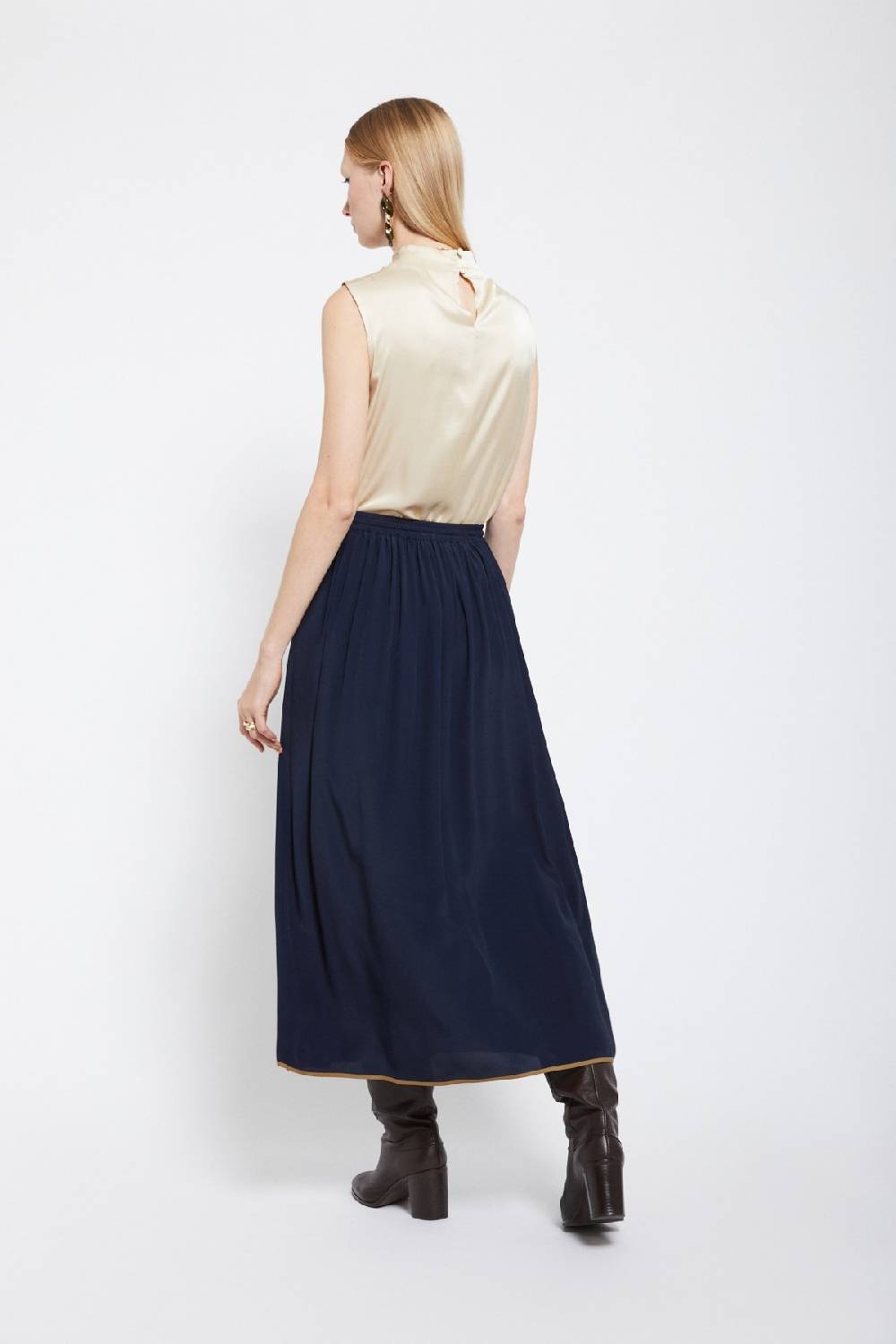 ottod'Ame Silk-blend long skirt Prezzo Ridotto