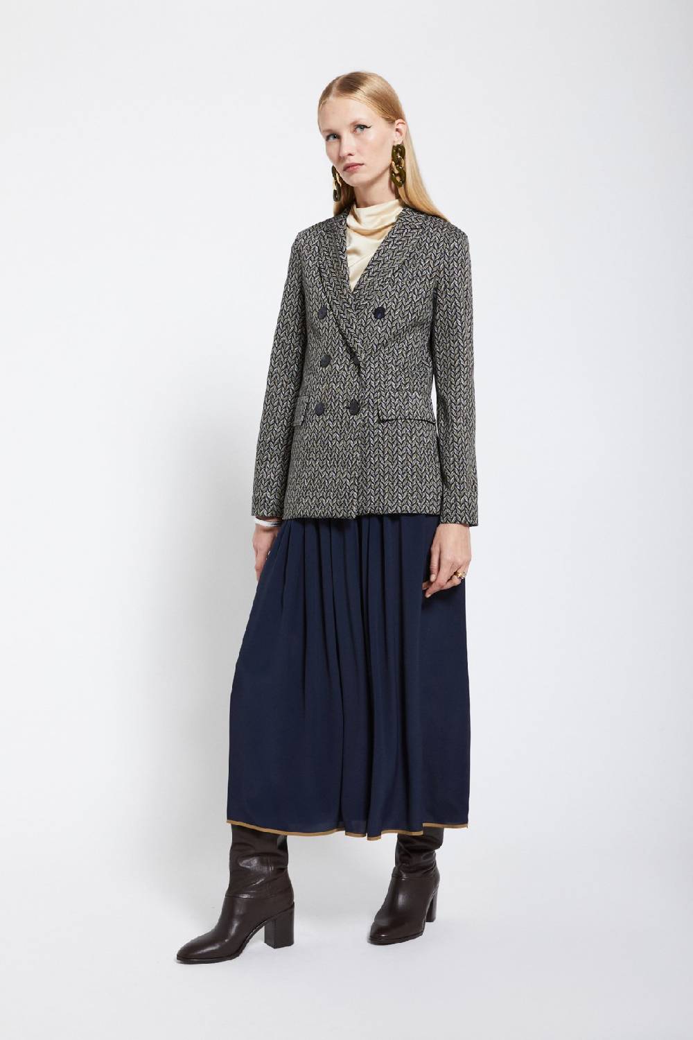 ottod'Ame Silk-blend long skirt Prezzo Ridotto