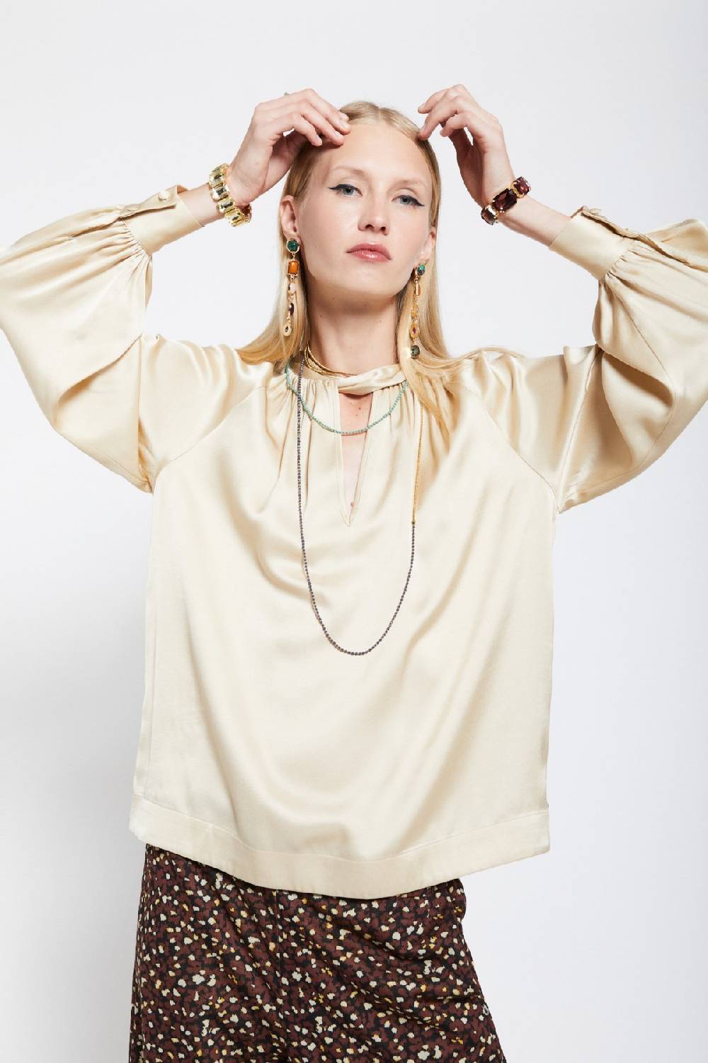 ottod'Ame Viscose blouse with knot Sottocosto
