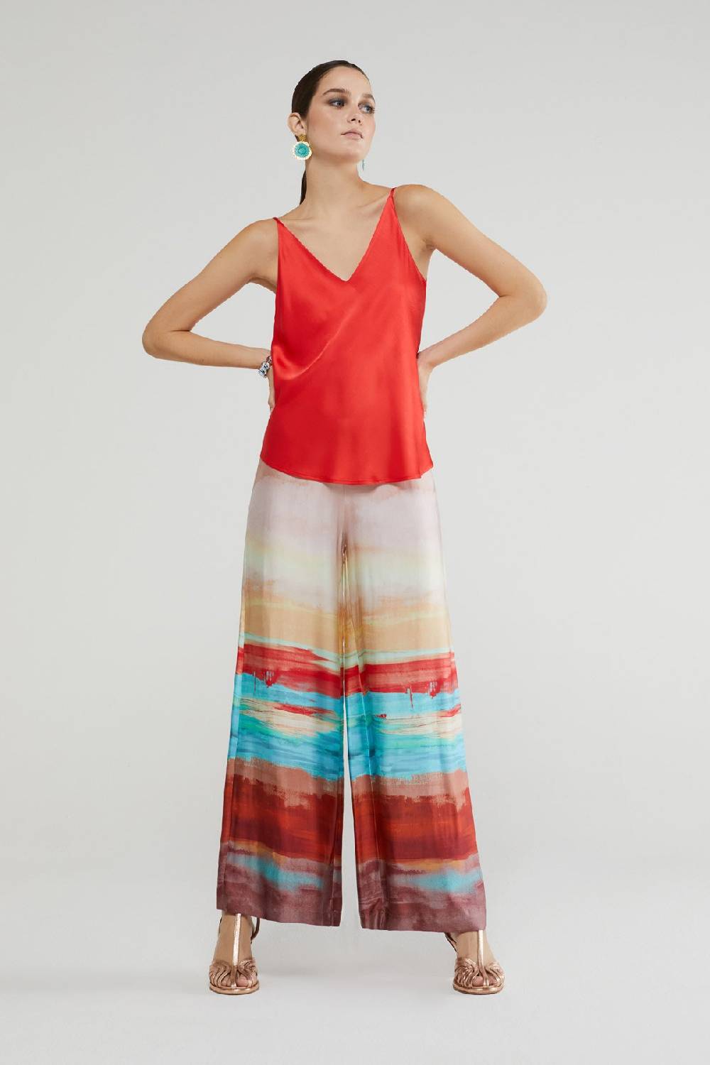 ottod'Ame Fluid viscose palazzo trousers Vendite Flash