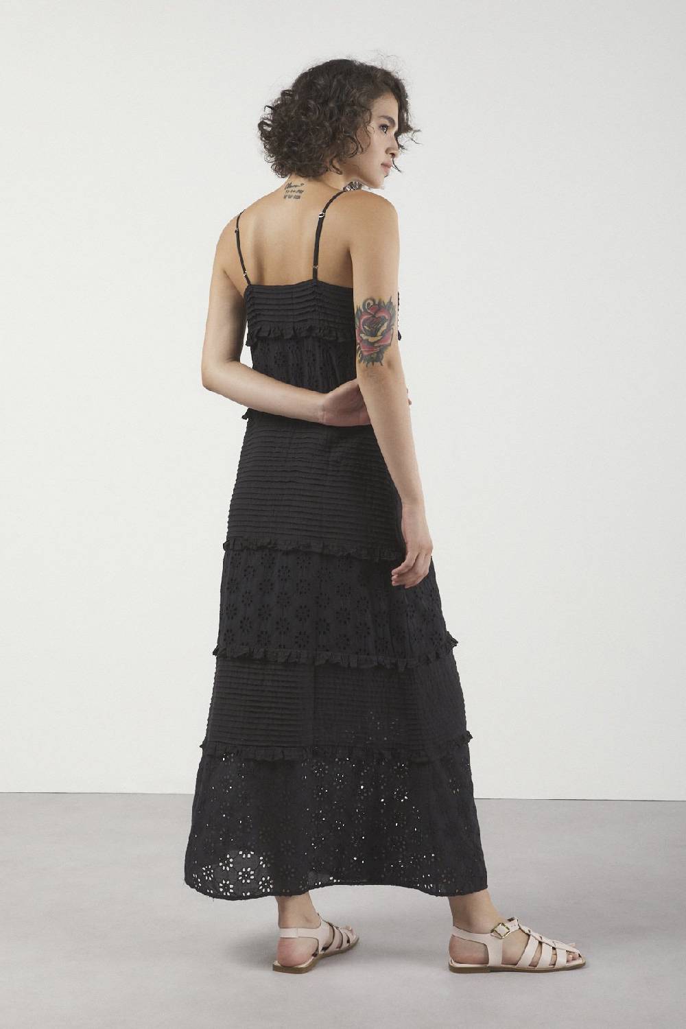 ottod'Ame Broderie anglaise long dress with ruffles Affare Del Giorno