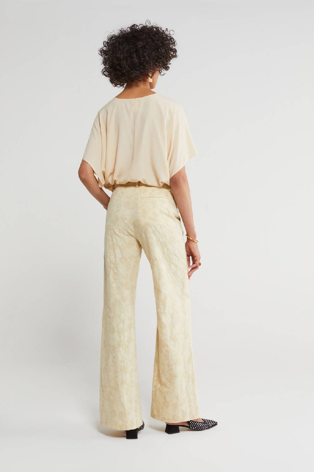 ottod'Ame Linen blend trousers with embroidery Presa