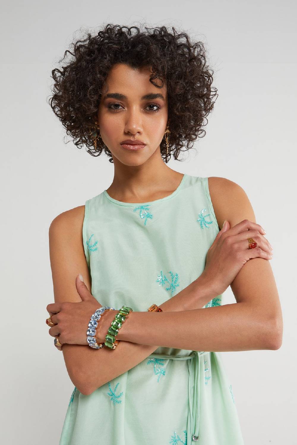 ottod'Ame Silk blend long dress with embroideries Saldi Di Fabbrica