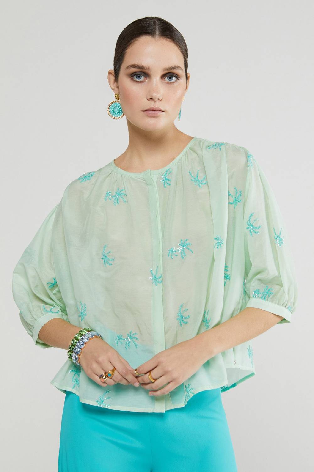 ottod'Ame Transparent shirt with embroideries I Più Venduti