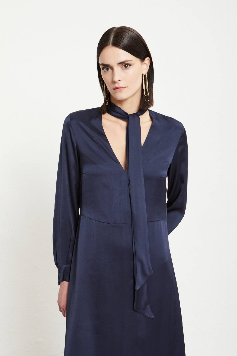 ottod'Ame Viscose long dress with V neck Offerta speciale