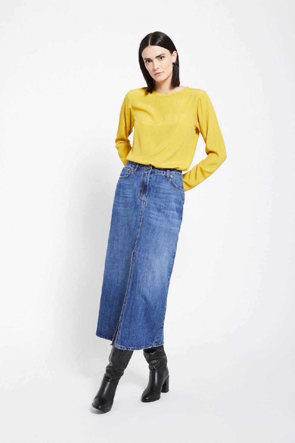 ottod'Ame Denim midi skirt Pezzi Unici
