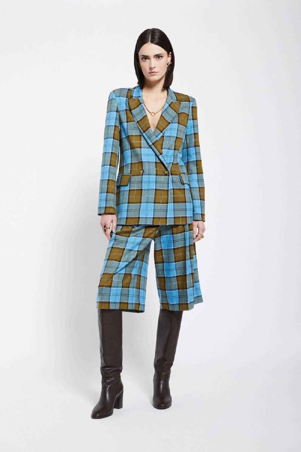 ottod'Ame Tartan double-breasted jacket Acquista Ora