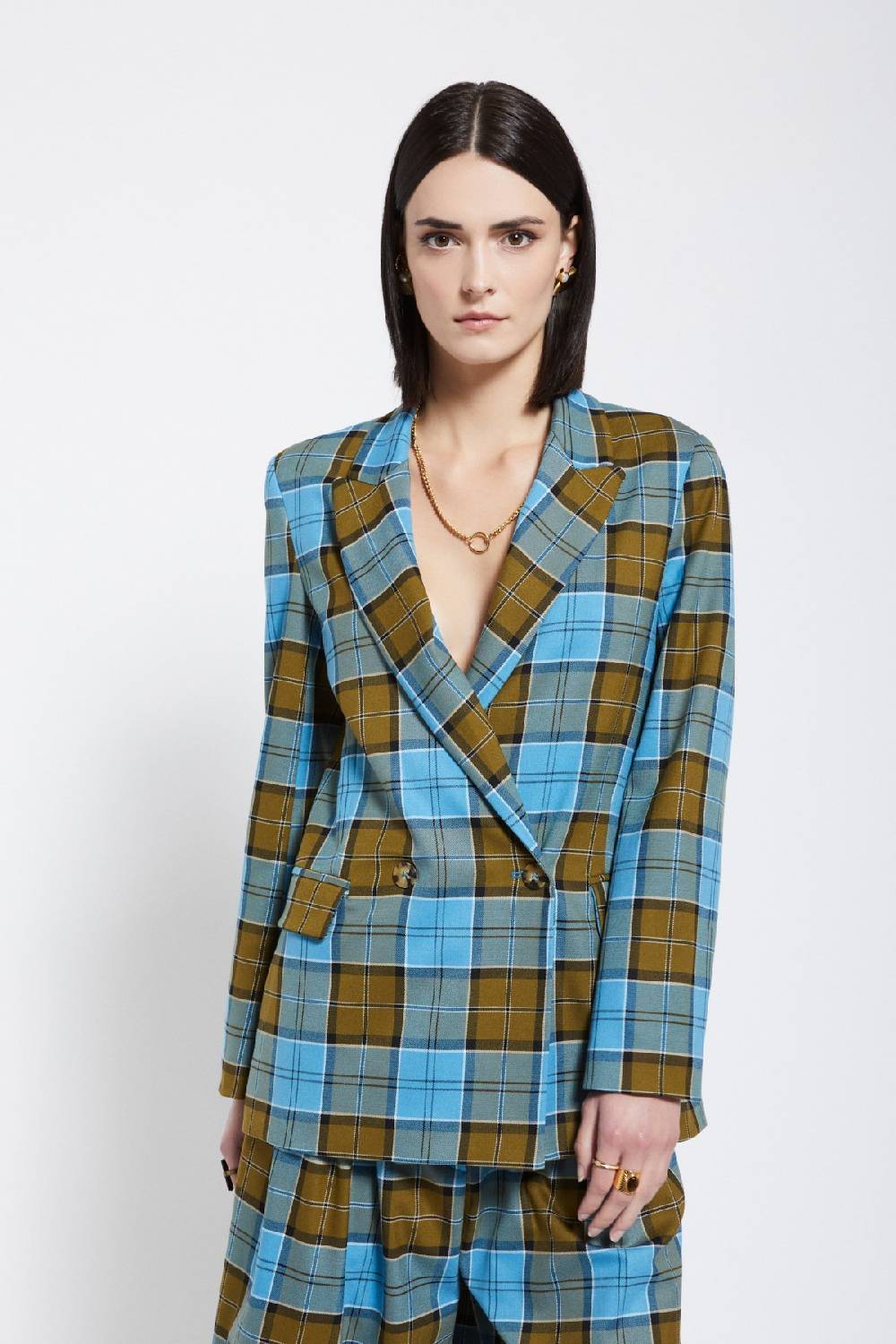 ottod'Ame Tartan double-breasted jacket Acquista Ora