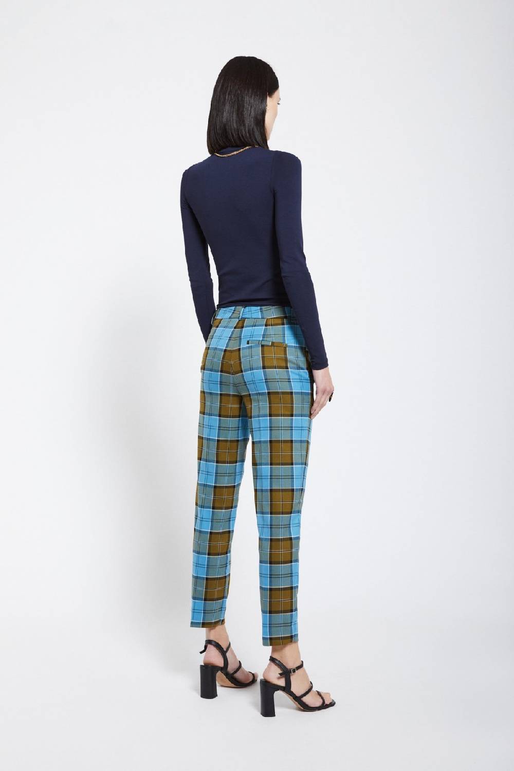 ottod'Ame Printed tartan anlke lenght trousers Consegna Veloce