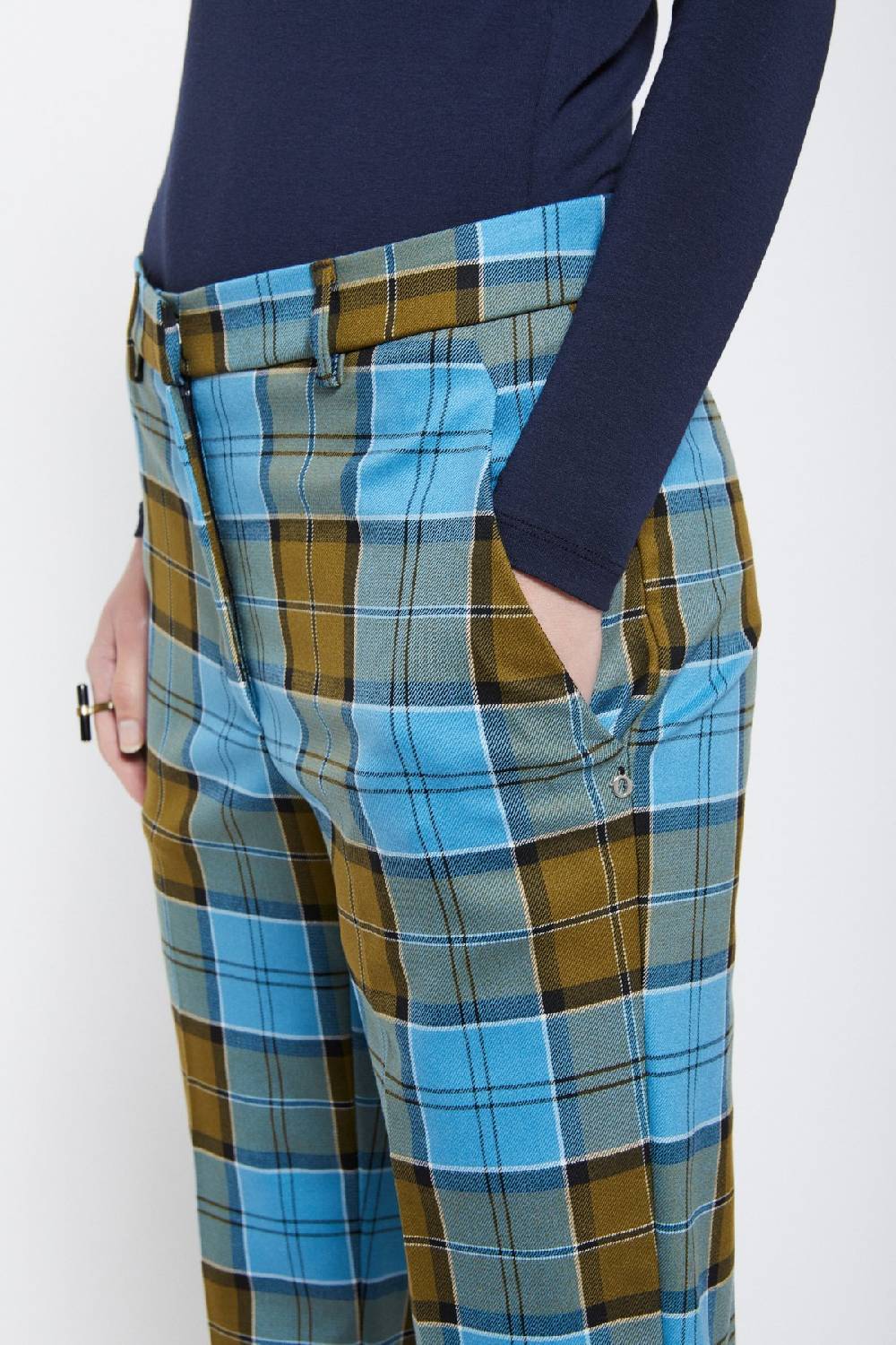 ottod'Ame Printed tartan anlke lenght trousers Consegna Veloce