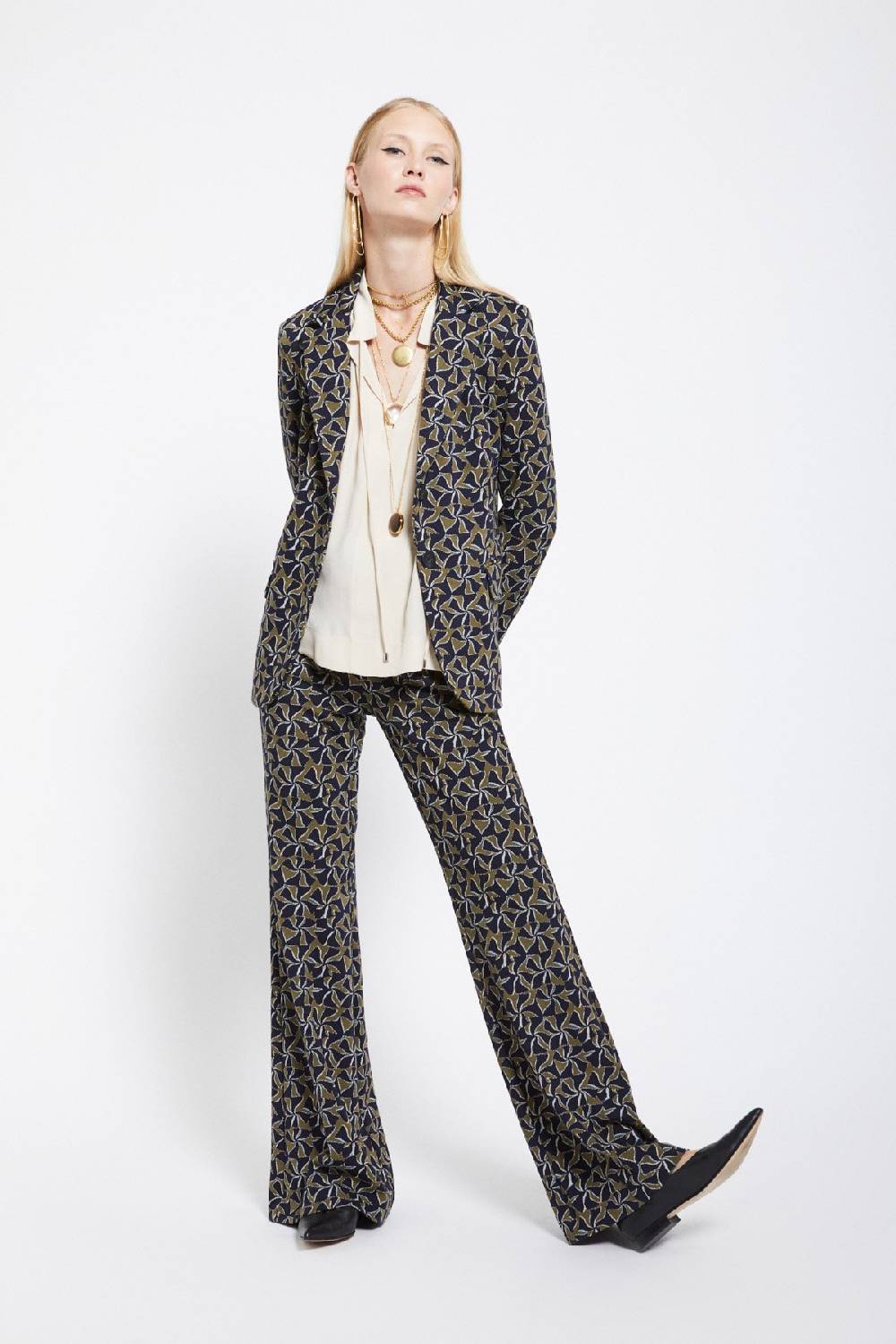 ottod'Ame Printed flare trousers Convenienza