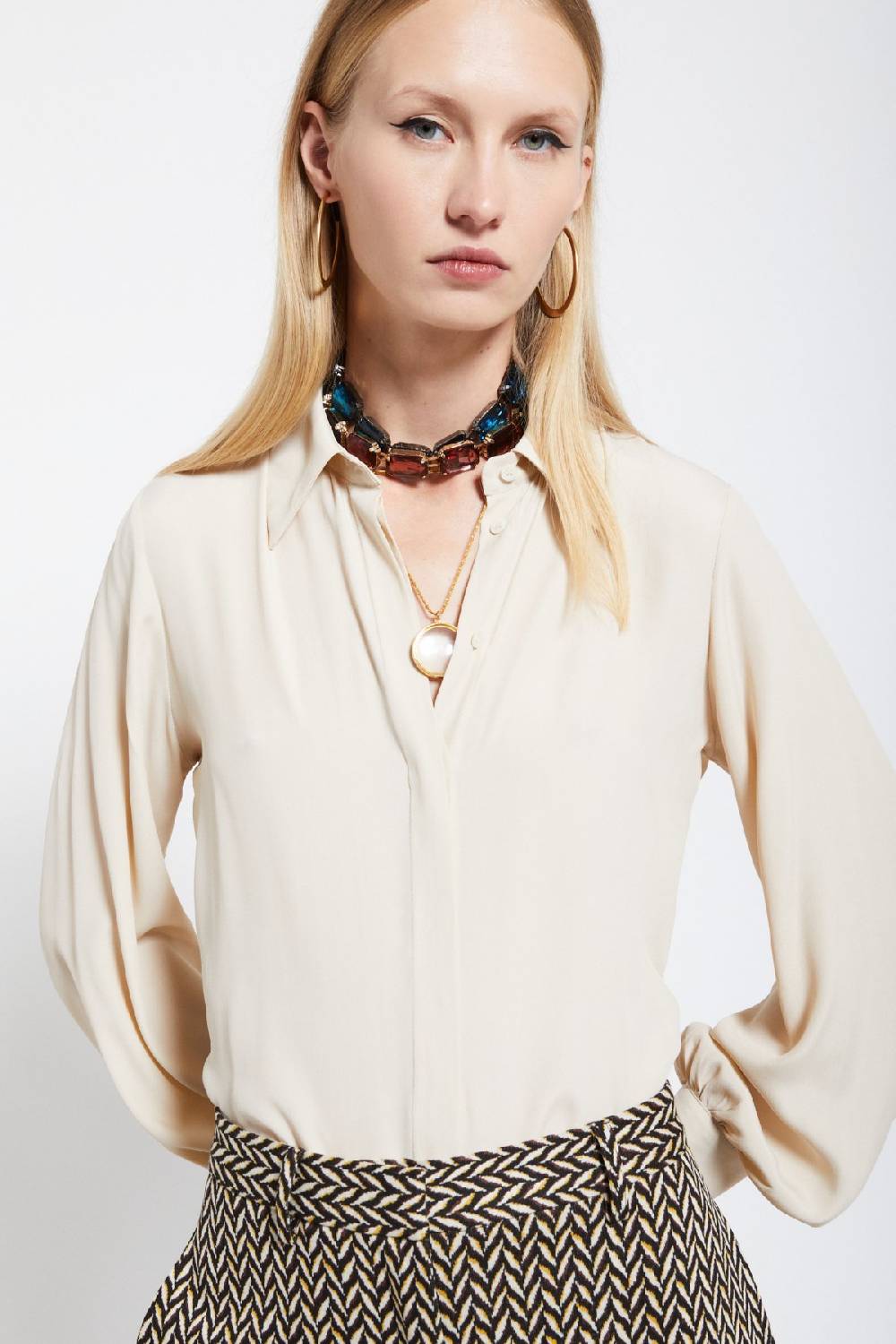 ottod'Ame Silk-blend shirt Vendita Economica