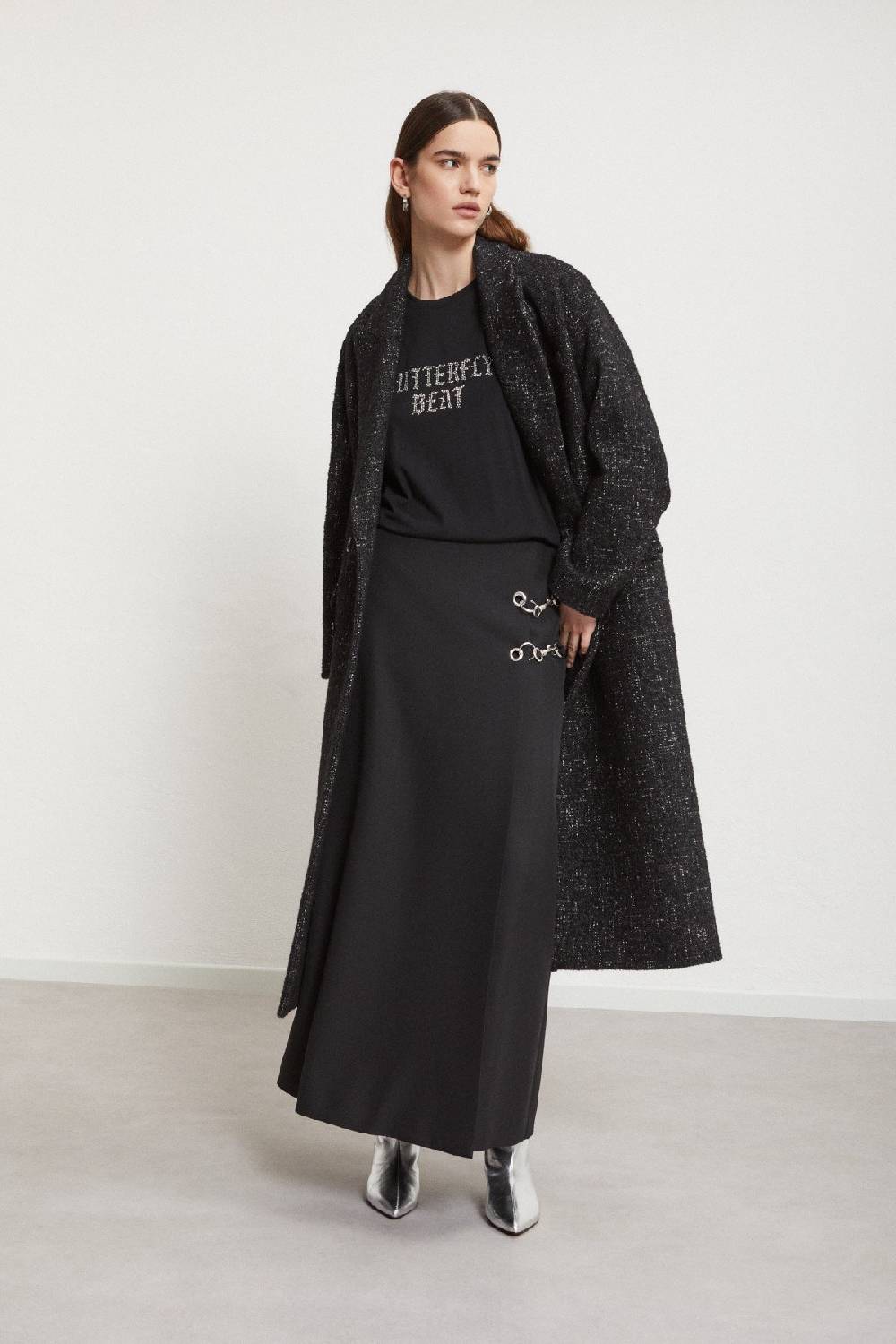 ottod'Ame Long skirt with grommet and chain In Linea