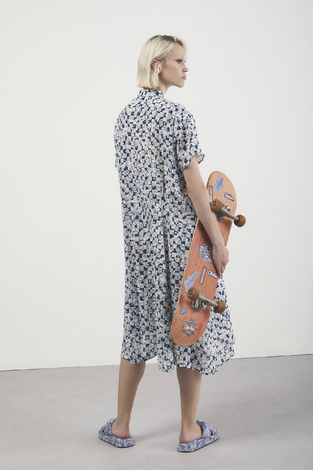 ottod'Ame Printed dress with pleated skirt Acquista Ora