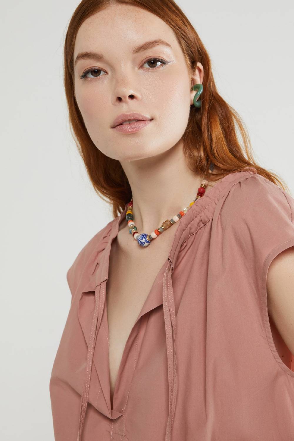 ottod'Ame Poplin midi dress with drawstring Offerta