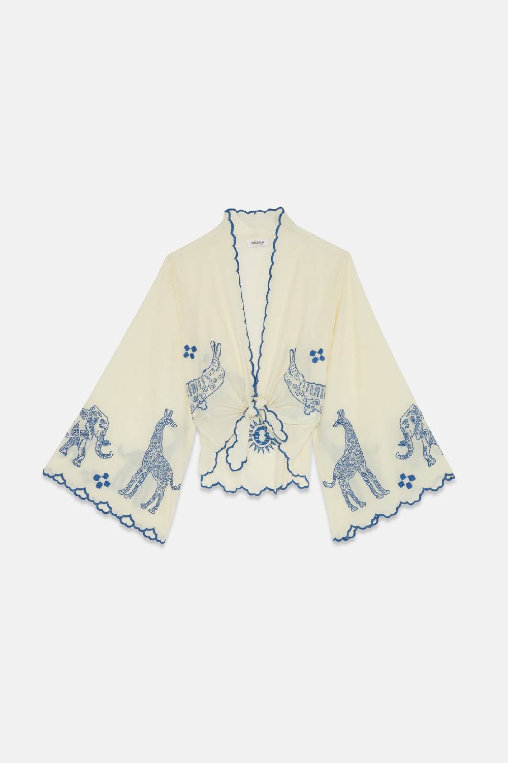 ottod'Ame Cotton knotted shirt with embroidery Offerte