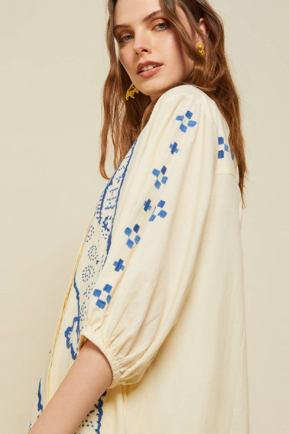 ottod'Ame Cotton kaftan long dress with embroidery Hotsell