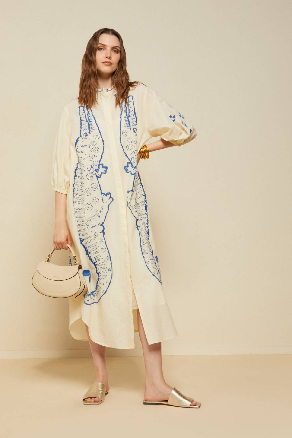 ottod'Ame Cotton kaftan long dress with embroidery Hotsell