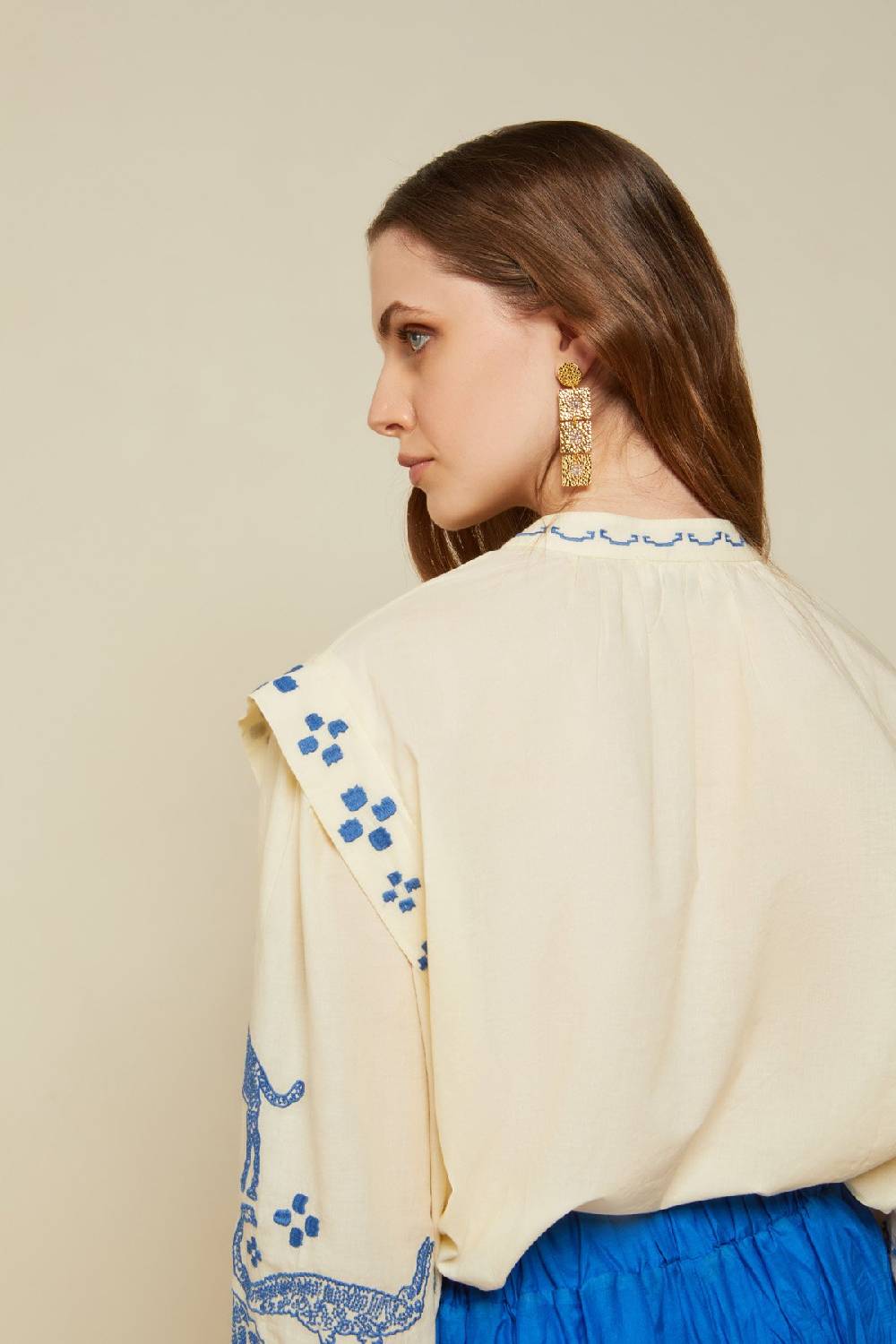 ottod'Ame Cotton shirt with embroidery Promozione temporanea