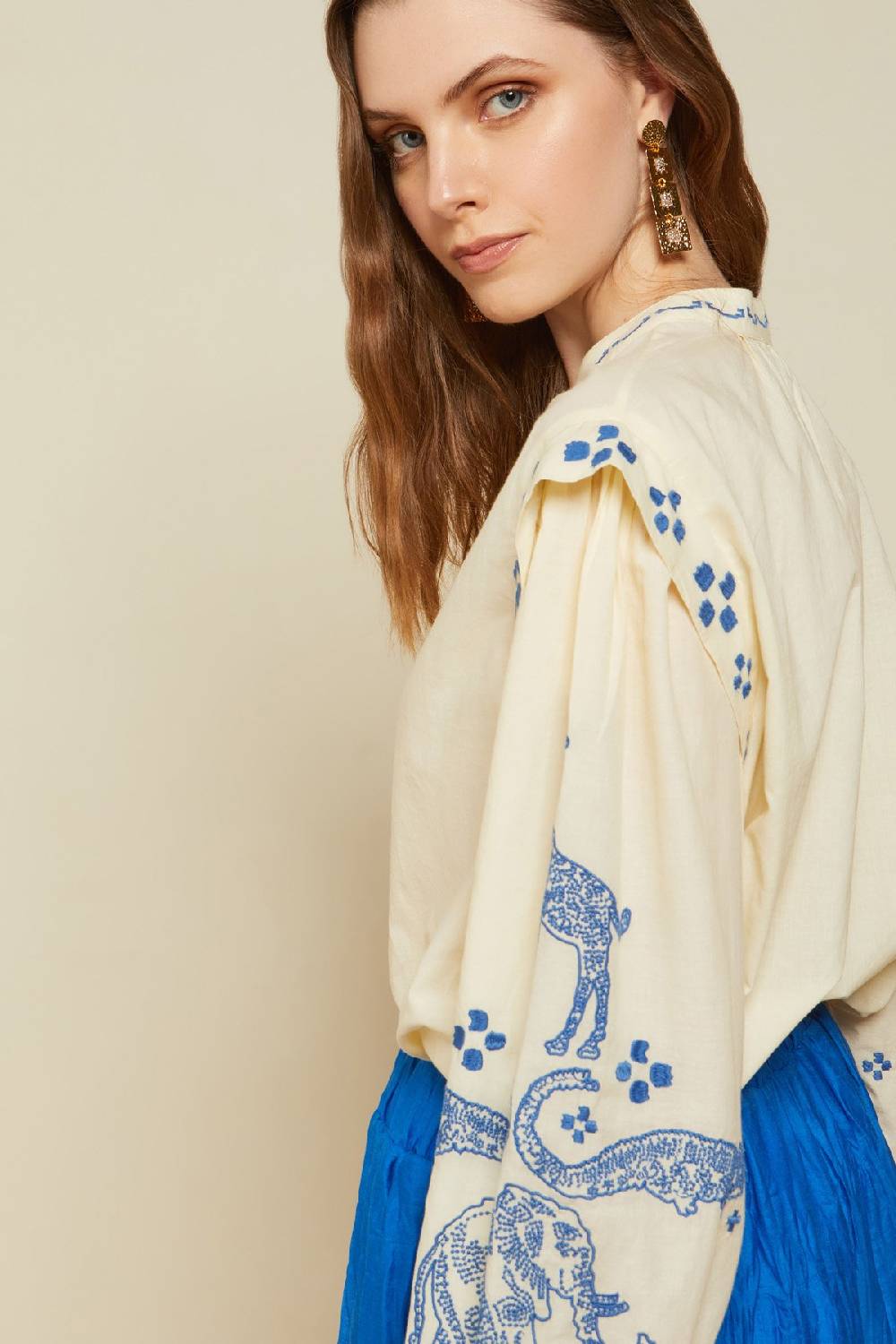 ottod'Ame Cotton shirt with embroidery Promozione temporanea