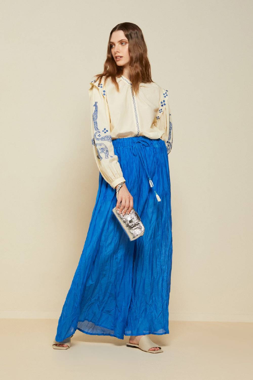 ottod'Ame Cotton shirt with embroidery Promozione temporanea