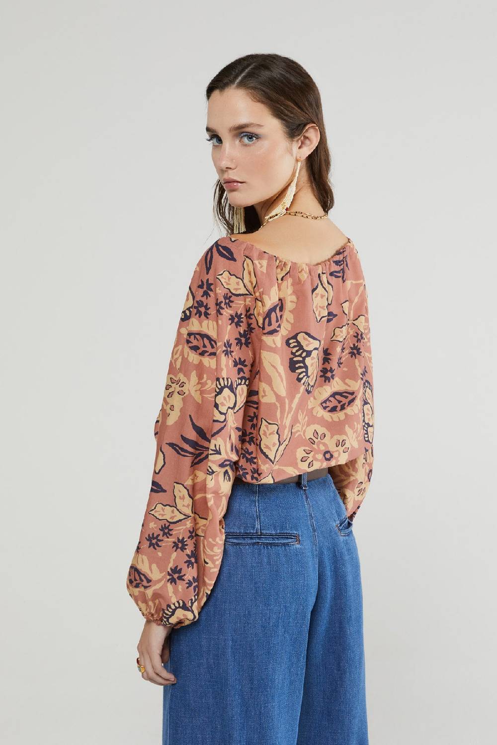 ottod'Ame Cotton shirt with balloon sleeves Vendita Economica