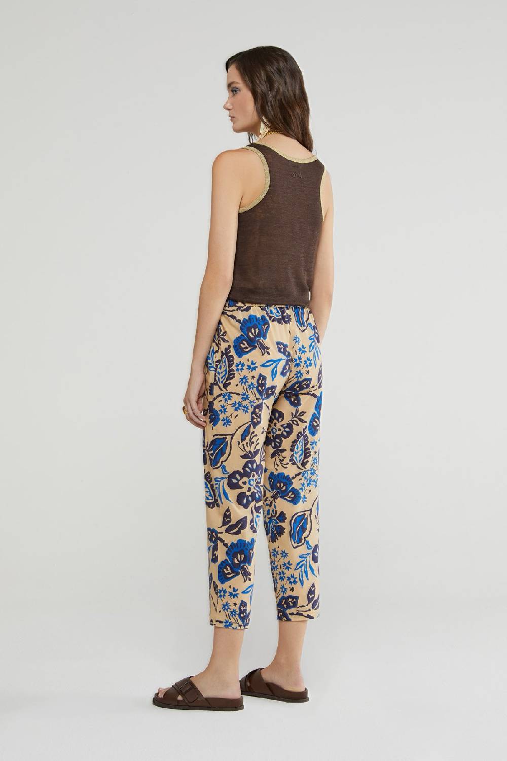 ottod'Ame Cotton ankle length trousers Saldi Di Fabbrica