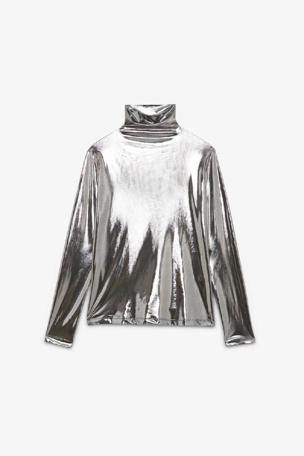 ottod'Ame Stretch turtleneck t-shirt with vinyl effect Nuova