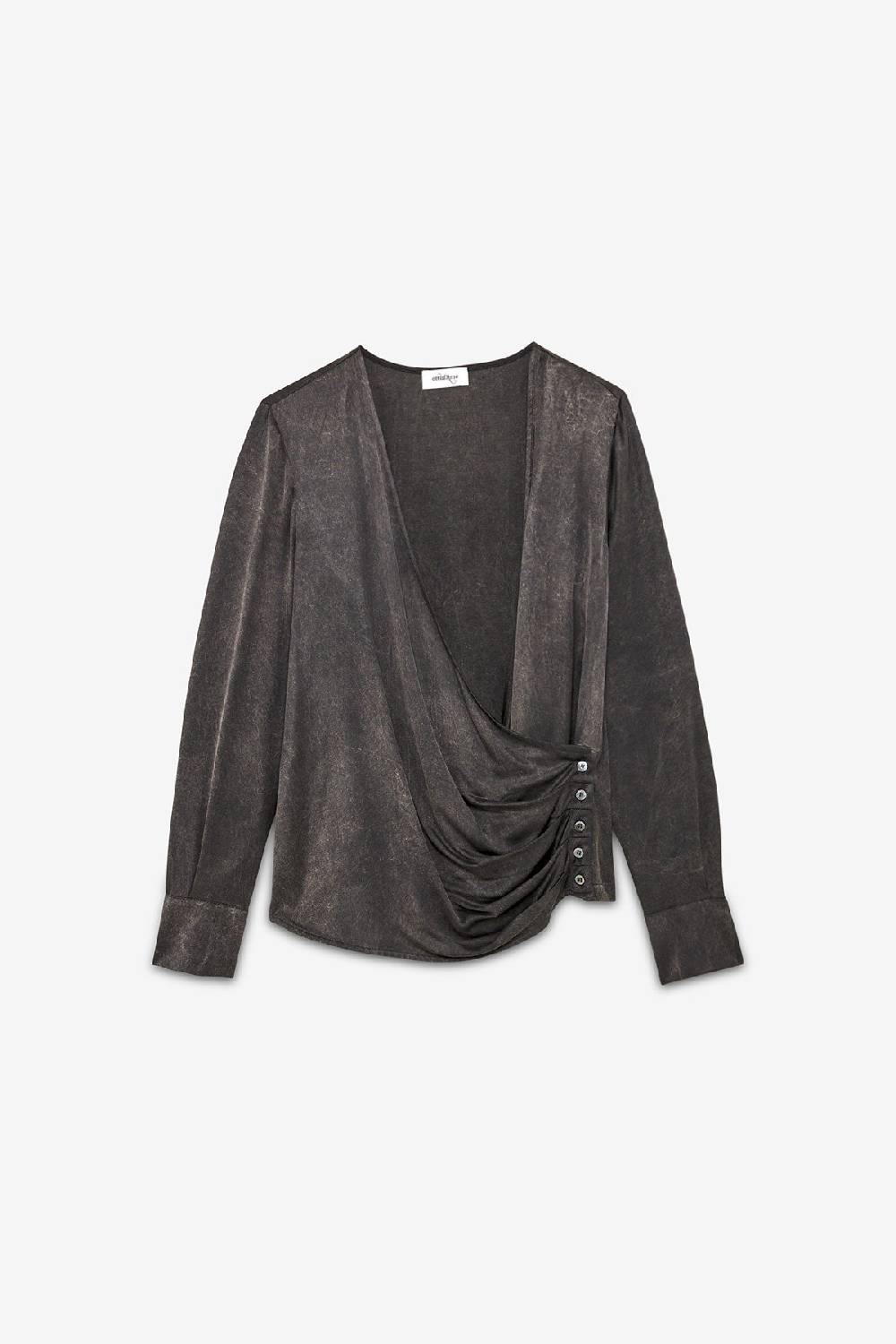 ottod'Ame Viscose blouse with V-neck and side buttoning Qualità