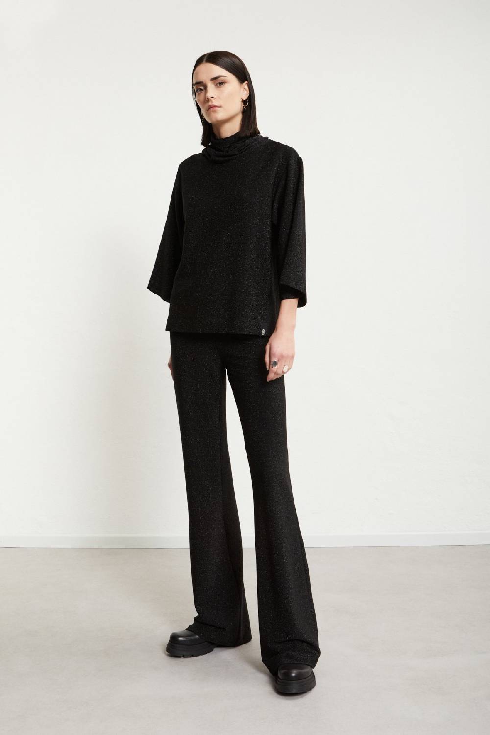 ottod'Ame Viscose blouse with lurex and flared sleeves