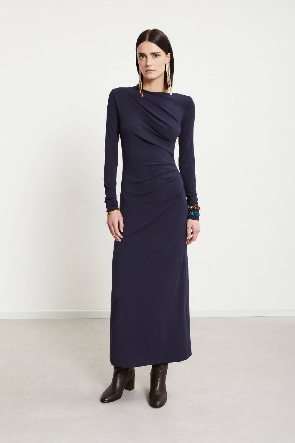 ottod'Ame Viscose long dress with pleats Pezzi Unici