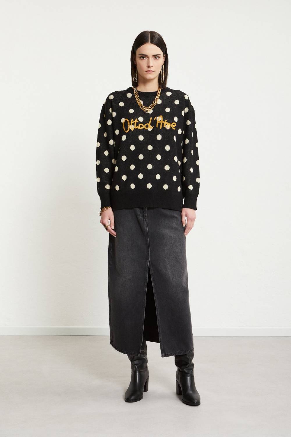ottod'Ame Denim long skirt Prezzo Ridotto