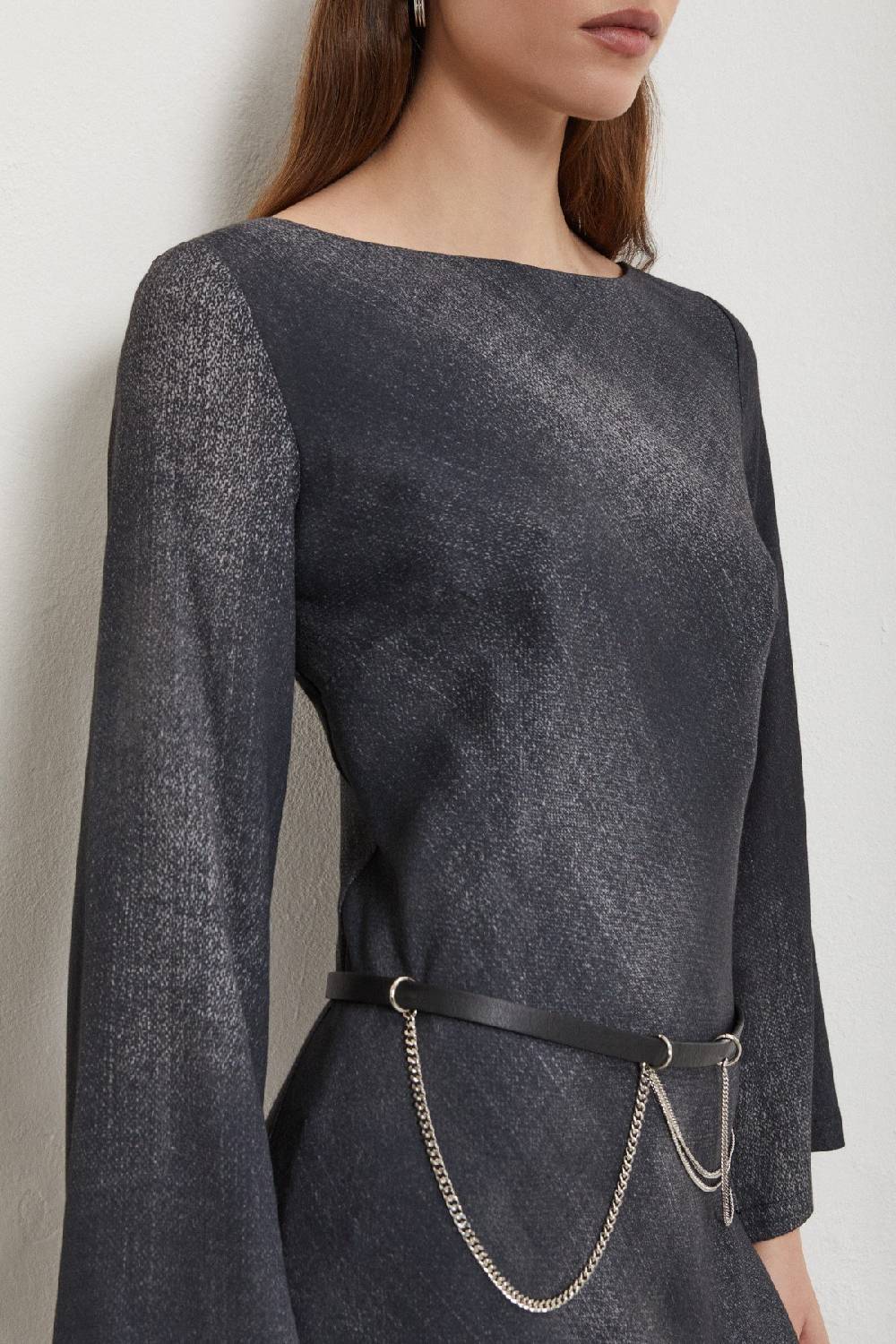 ottod'Ame Viscose midi dress with wide sleeve Sottocosto