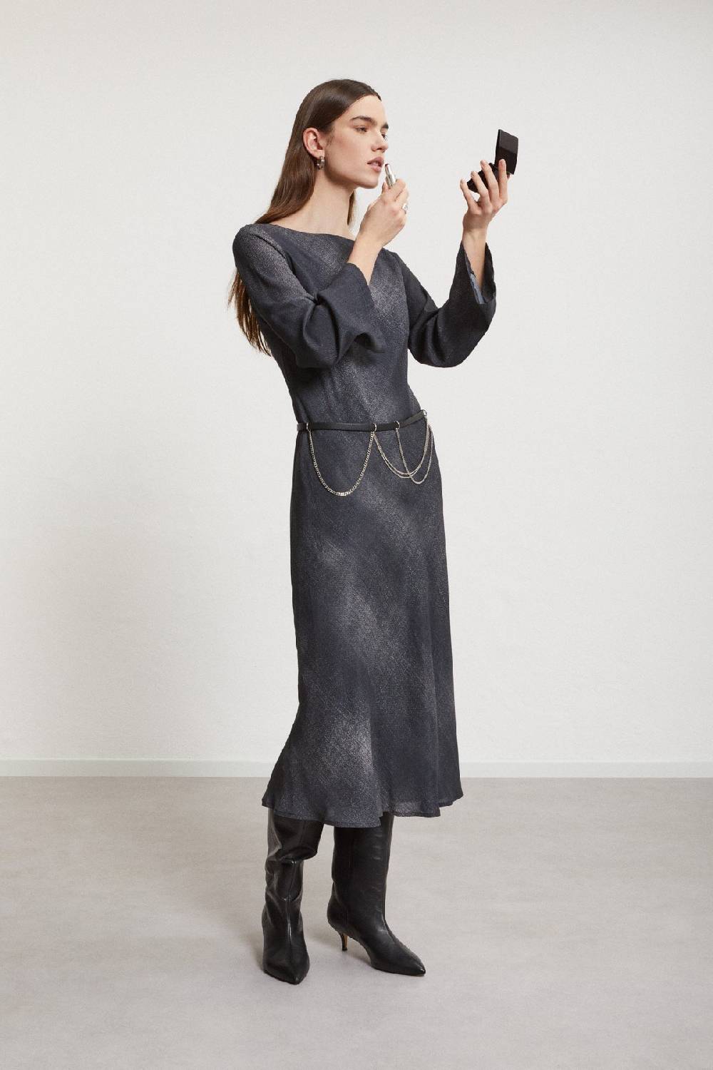 ottod'Ame Viscose midi dress with wide sleeve Sottocosto