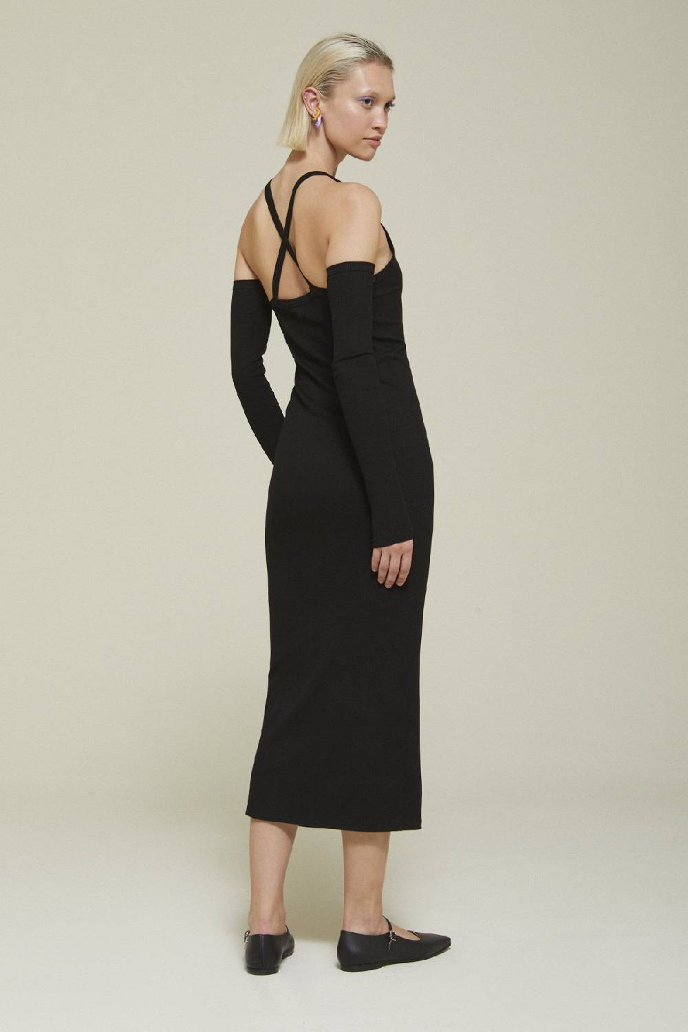 ottod'Ame Viscose dress with bare shoulders Vendita Calda