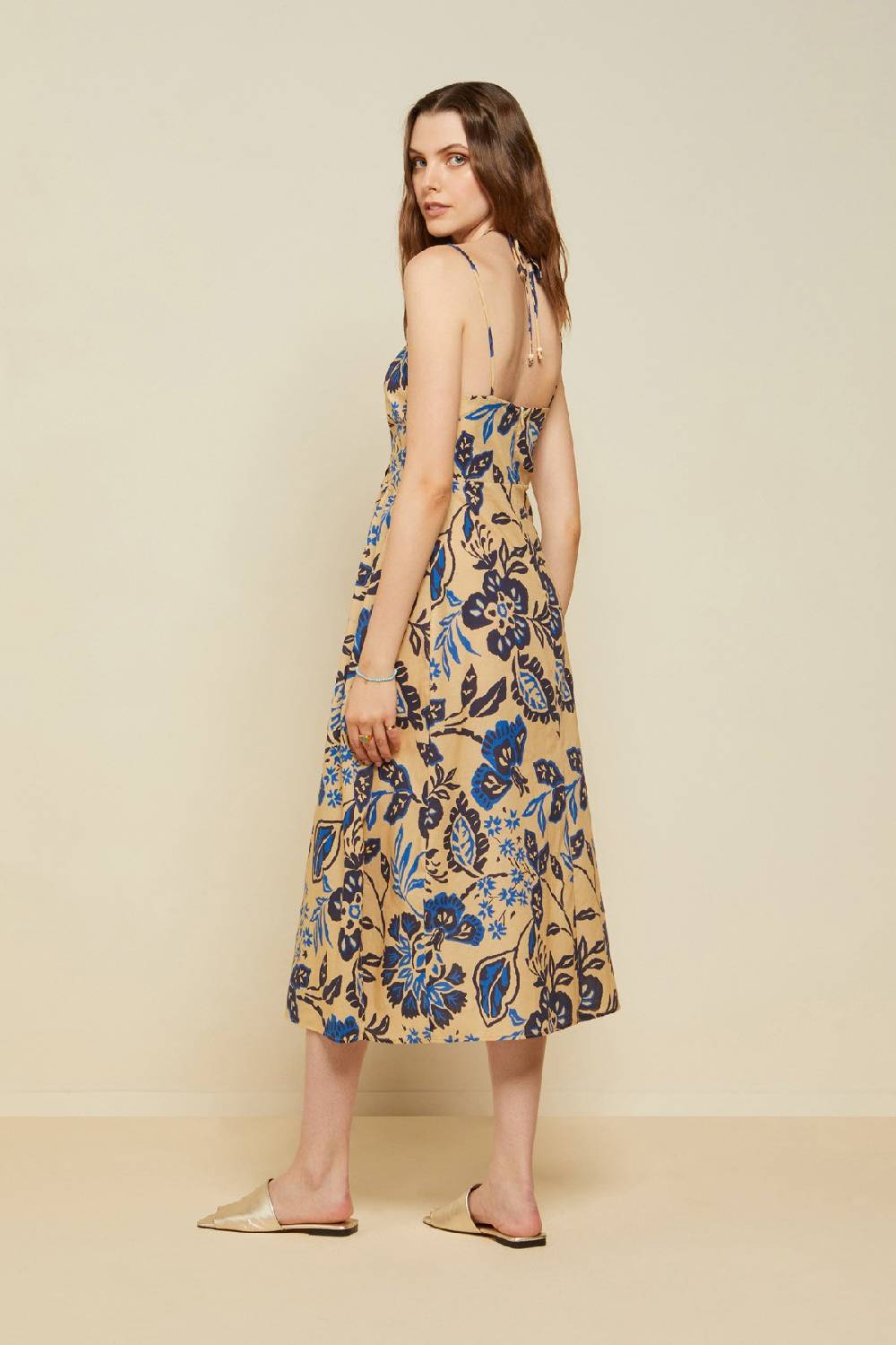 ottod'Ame Cotton midi dress with drawstring Moda
