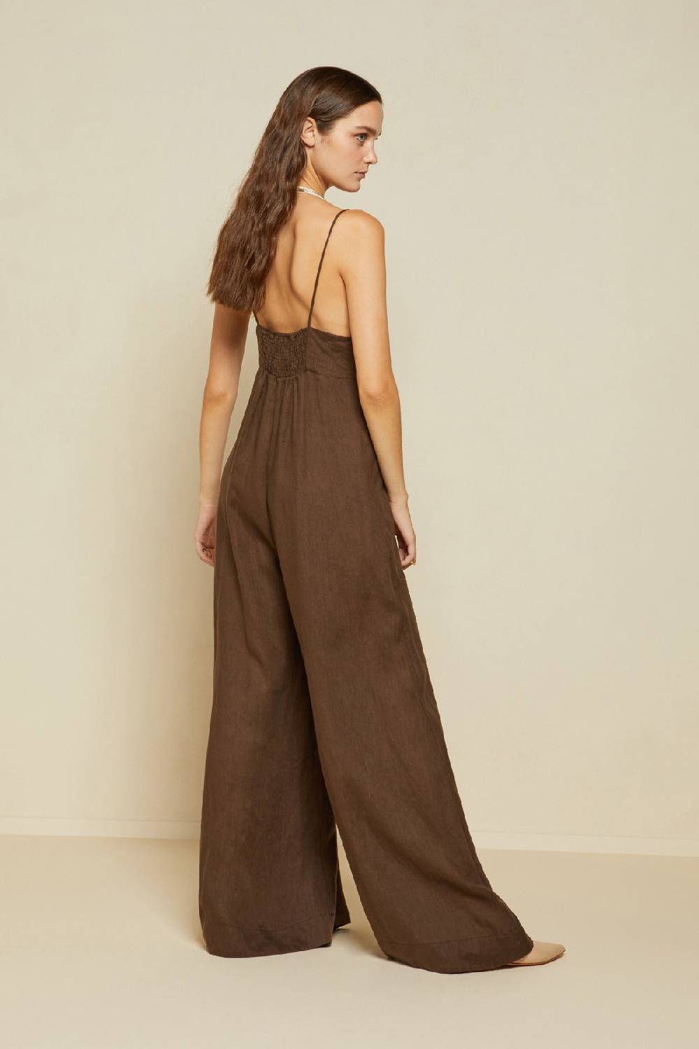 ottod'Ame Linen jumpsuit with lace Italia