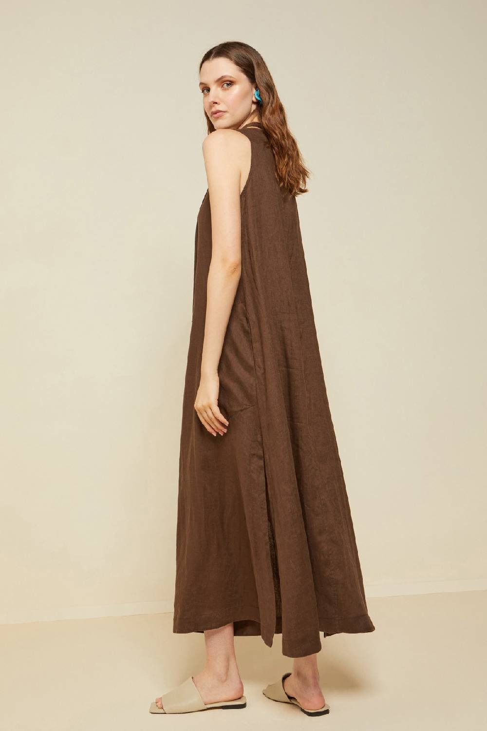 ottod'Ame Linen long dress with belt 2025