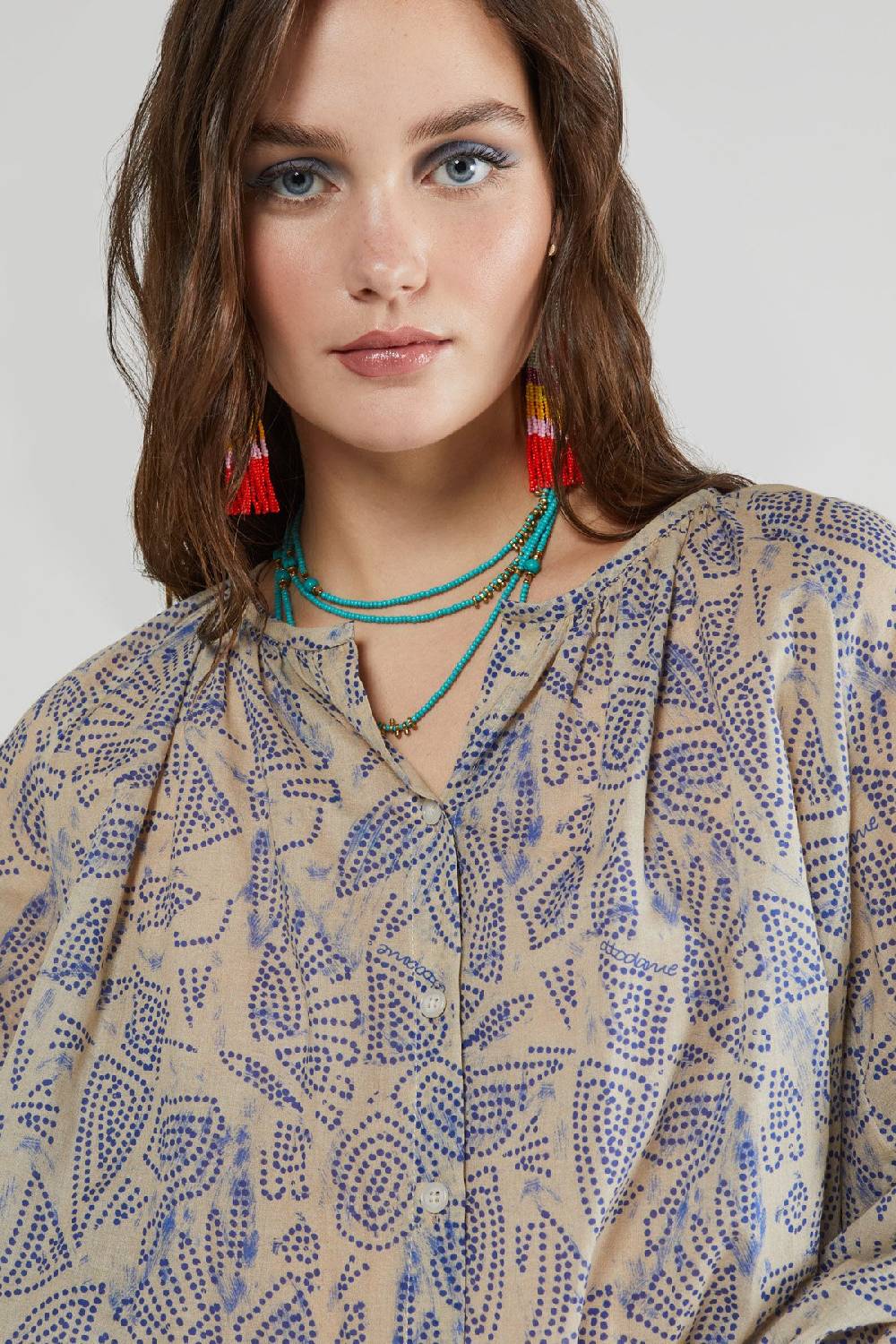 ottod'Ame Cotton shirt with balloon sleeves Nuovo