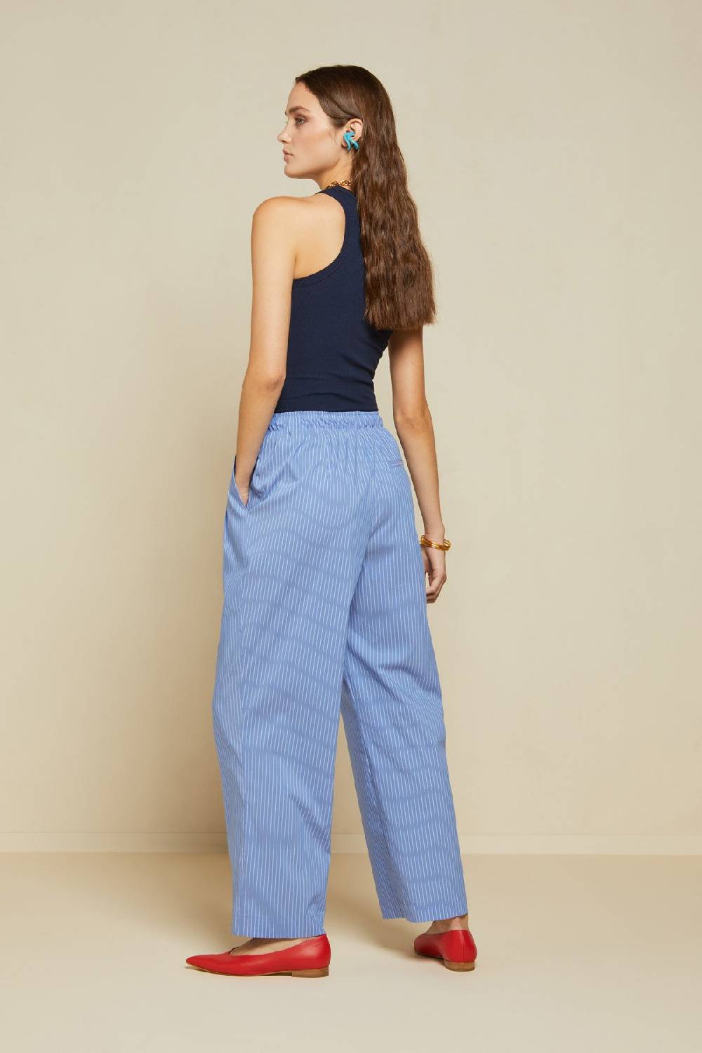 ottod'Ame Palazzo trousers with elastic at the waist Soddisfazione Garantita