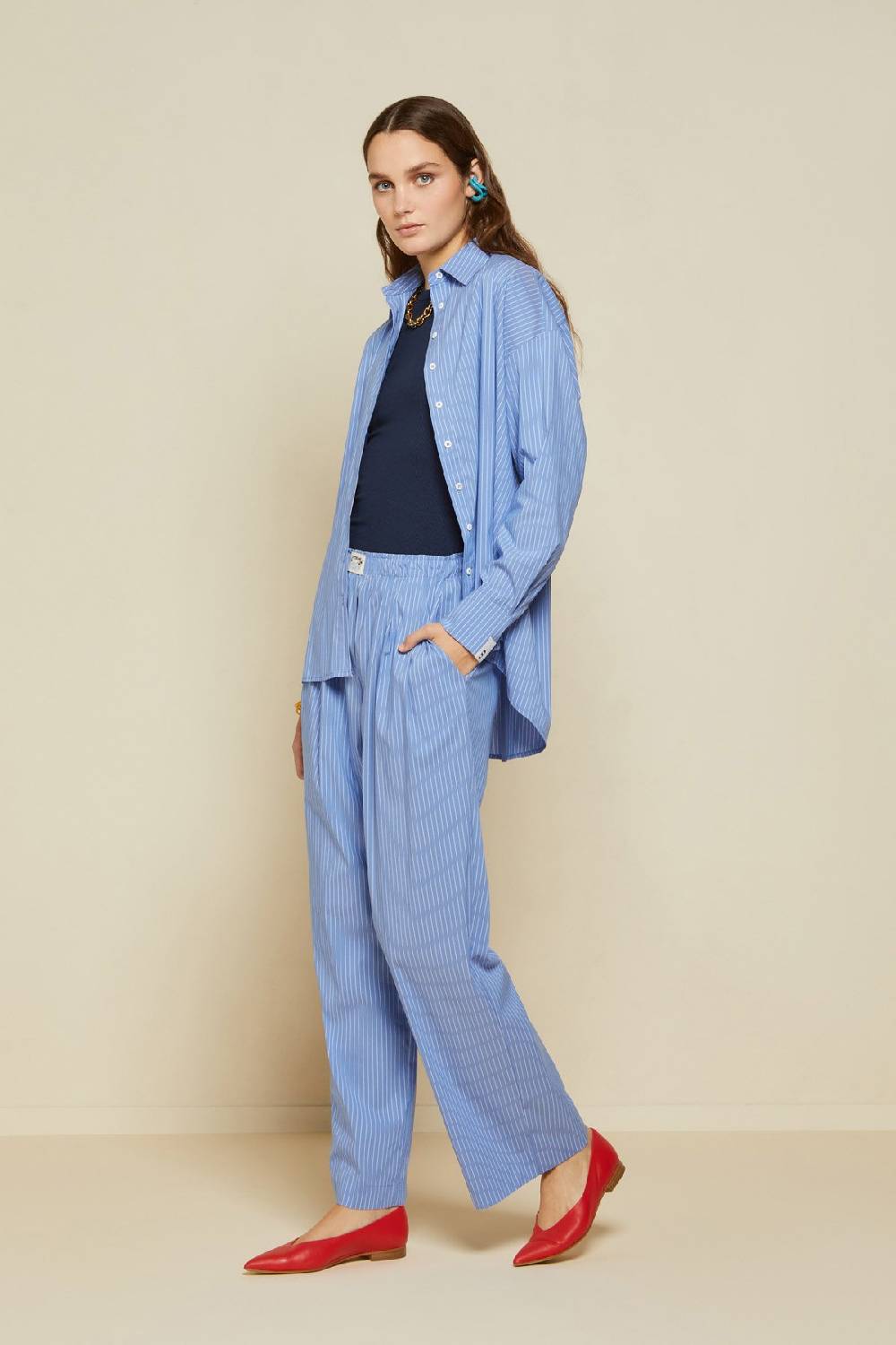 ottod'Ame Palazzo trousers with elastic at the waist Soddisfazione Garantita