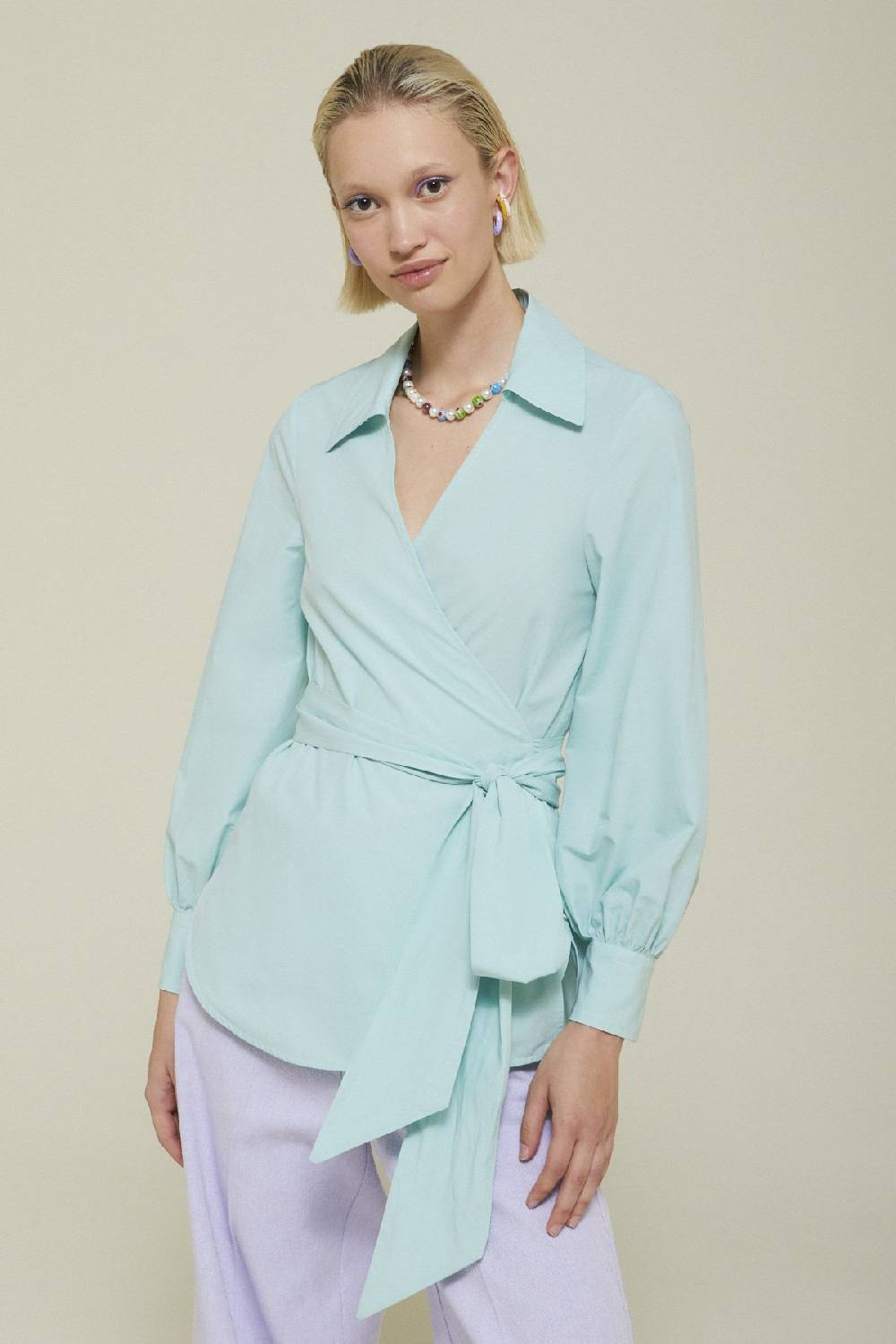 ottod'Ame Poplin sweater with sash Acquista Ora