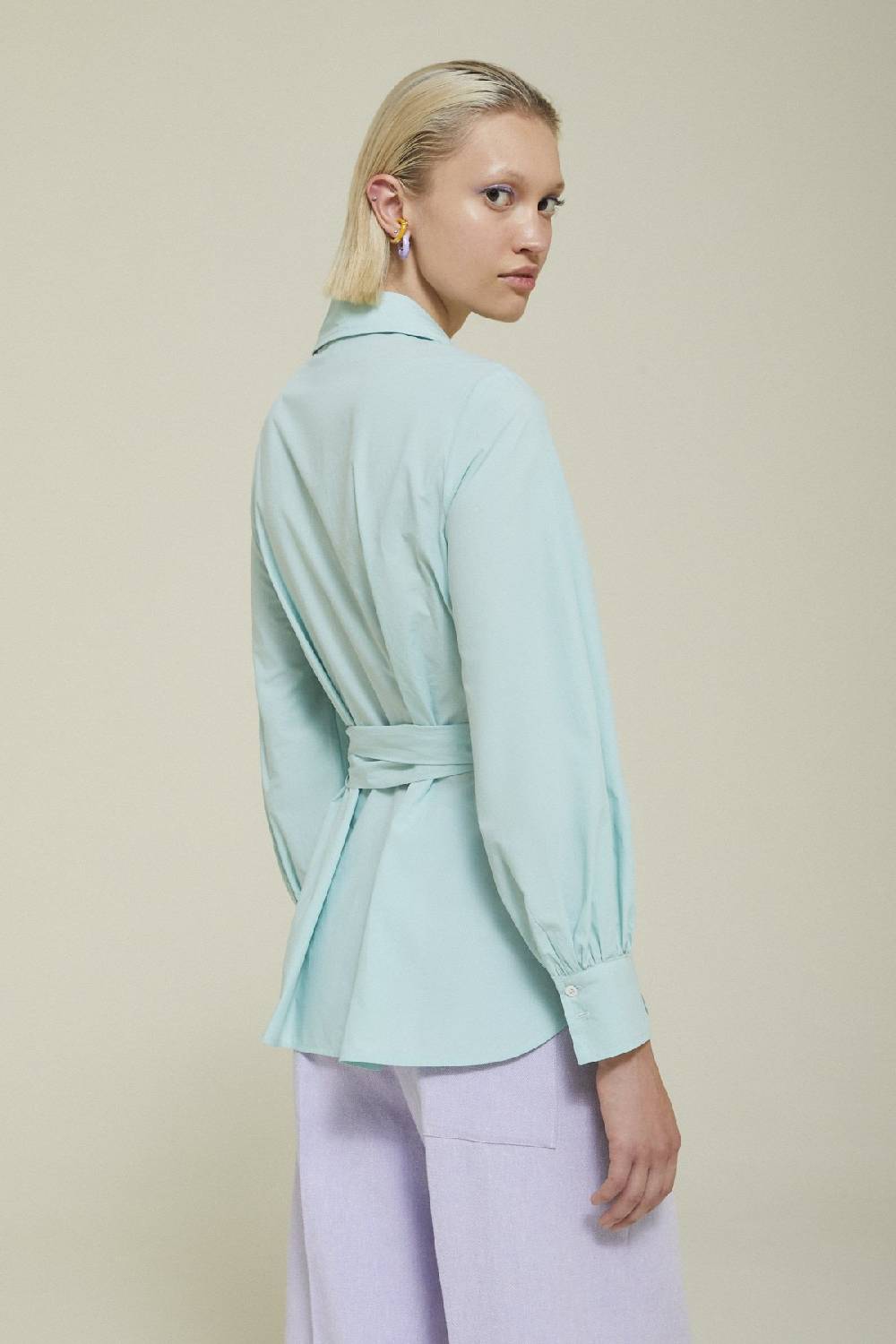 ottod'Ame Poplin sweater with sash Acquista Ora
