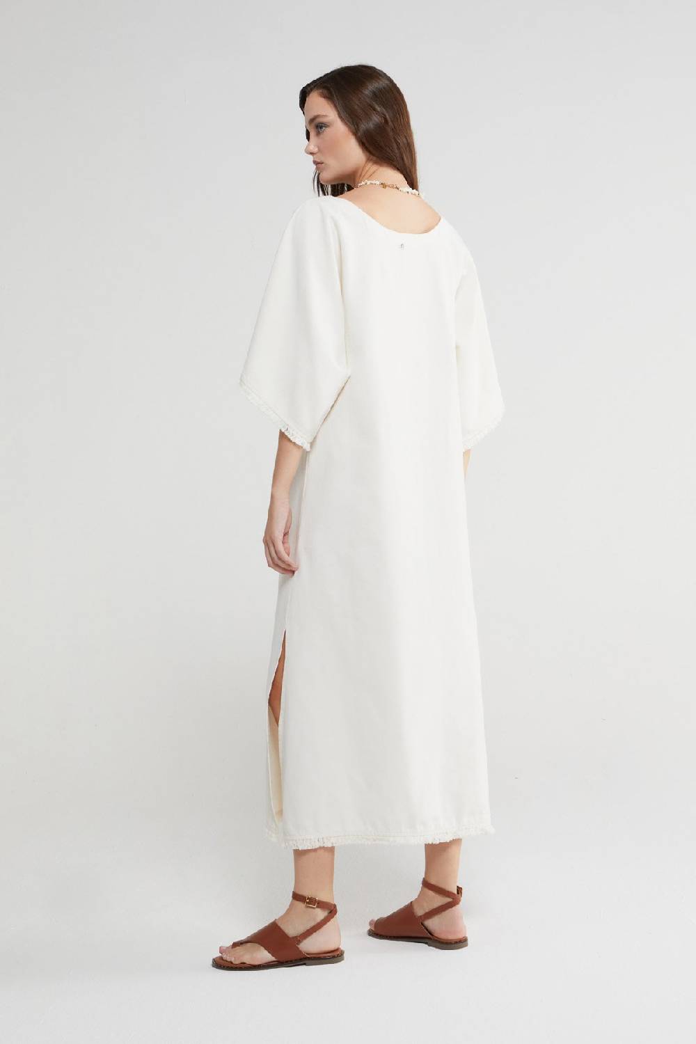 ottod'Ame Cotton kaftan long dress with embroideries Sconti VIP