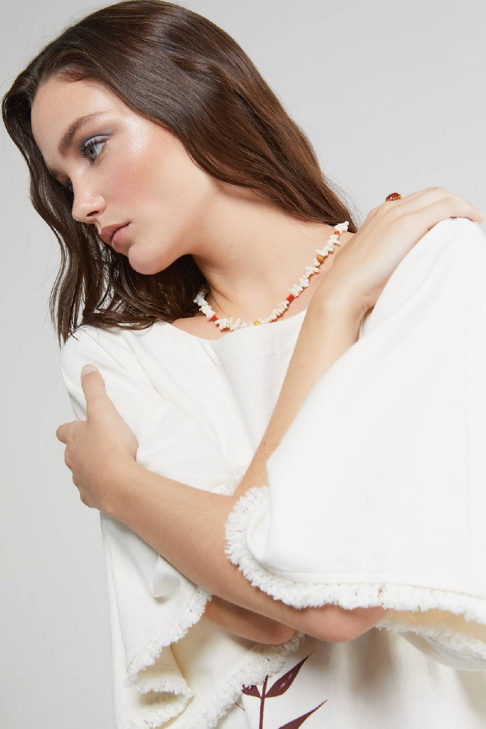 ottod'Ame Cotton kaftan long dress with embroideries Sconti VIP