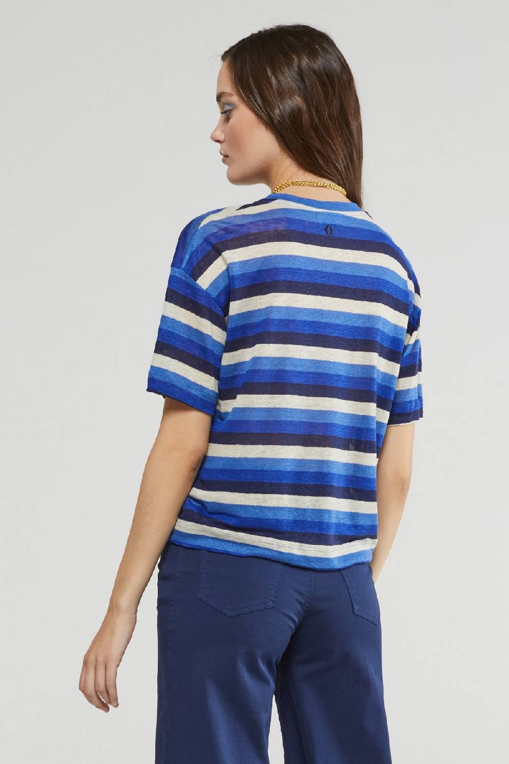 ottod'Ame Linen sweater with V neckline Negozi Online