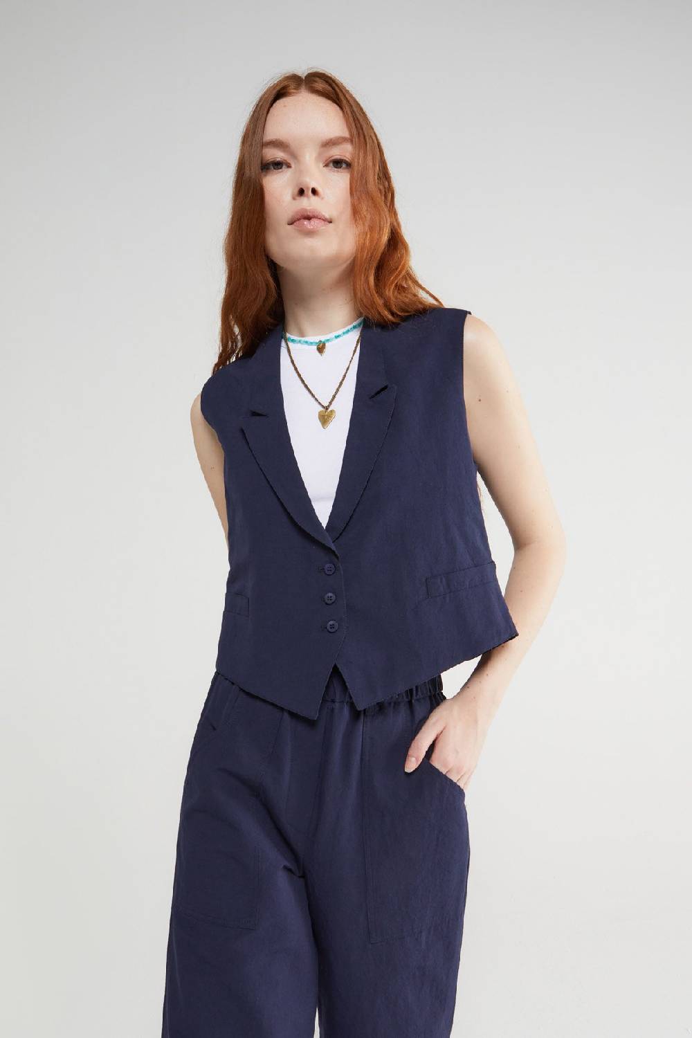 ottod'Ame Linen blend waistcoat top Promozione Limitata